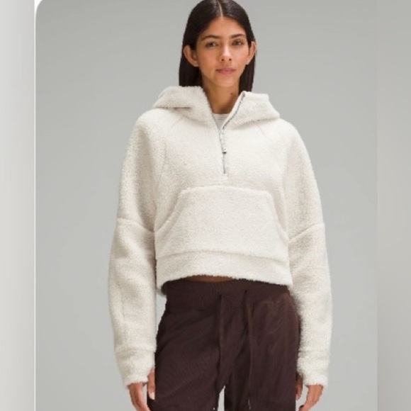 lululemon athletica Tops - Lululemon Scuba Fleece Hoodie XS/S Bone Sherpa